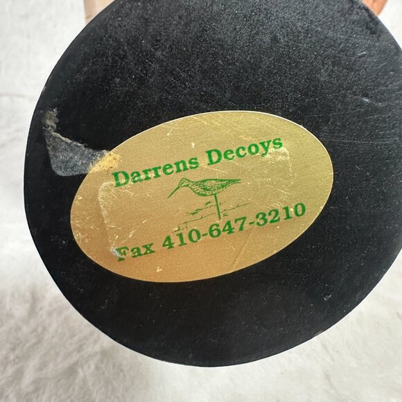 Vintage Hand Painted Decoy Duck Glass Eyes 9" tall Darrens Decoys stamped - Picture 5 of 5